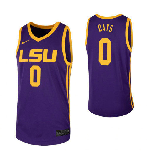 LSU Tigers 0 Darius Days Purple College Basketball Jersey retro stitched fan jersey RTJ4250 image 1