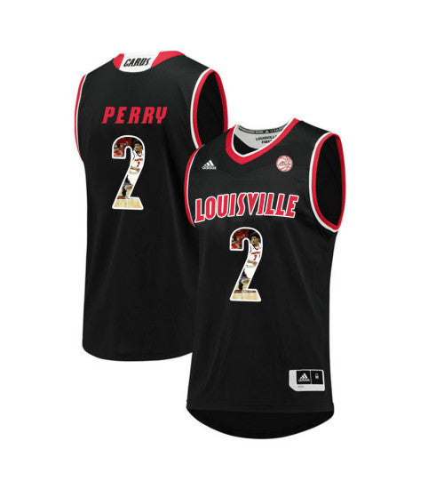 Louisville Cardinals 2 Darius Perry College Basketball Jersey Black 2409 retro stitched fan jersey RTJ10240 image 1