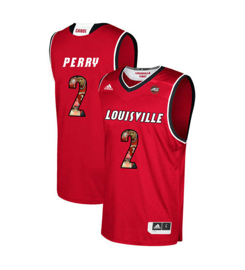 Louisville Cardinals 2 Darius Perry College Basketball Jersey Red 8264 retro stitched fan jersey RTJ4385 image 1