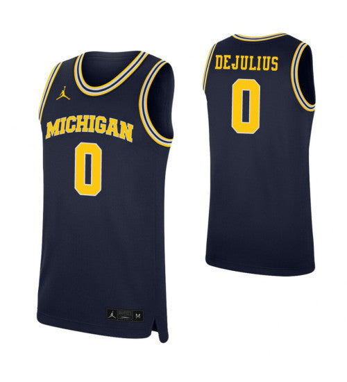 Michigan Wolverines 0 David Dejulius Navy College Basketball Jersey 8891 retro stitched fan jersey RTJ3758 image 1