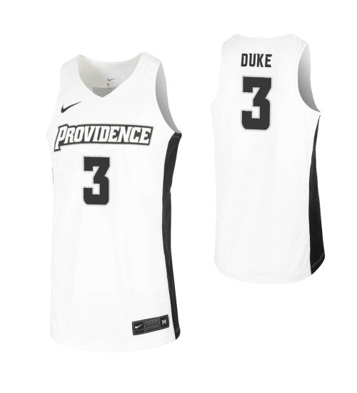 David Duke College Basketball Jersey White Providence Friars retro stitched fan jersey RTJ11762 image 1