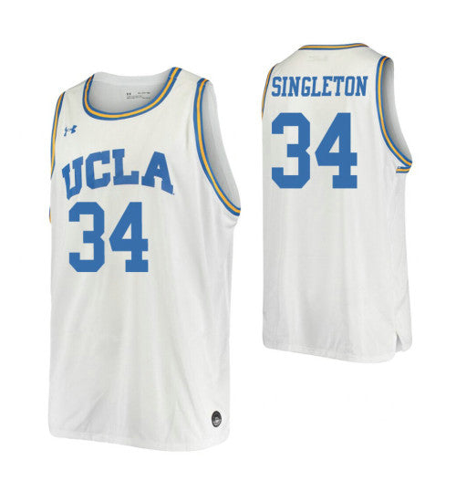 UCLA Bruins 34 David Singleton White College Basketball Jersey retro stitched fan jersey RTJ1797 image 1