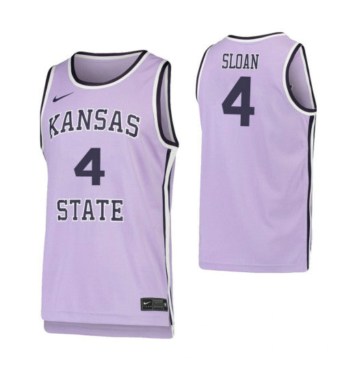 David Sloan Kansas State Wildcats Purple College Basketball Jersey retro stitched fan jersey RTJ5865 image 1