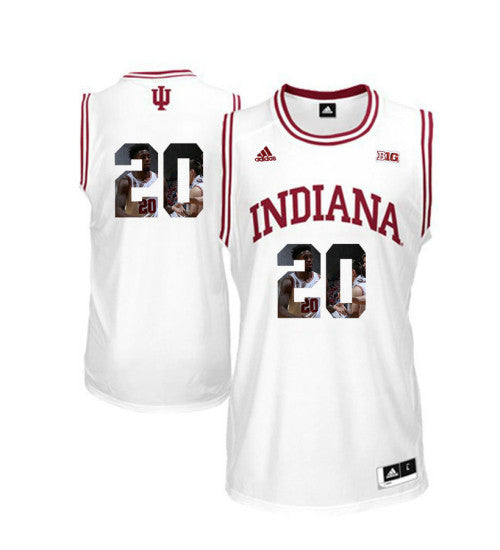 Indiana Hoosiers 20 Deron Davis College Basketball Jersey White 7614 retro stitched fan jersey RTJ5035 image 1