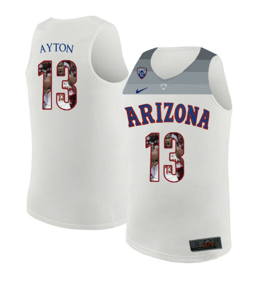 Arizona Wildcats 13 Deandre Ayton College Basketball Jersey White 235 retro stitched fan jersey RTJ12414 image 1