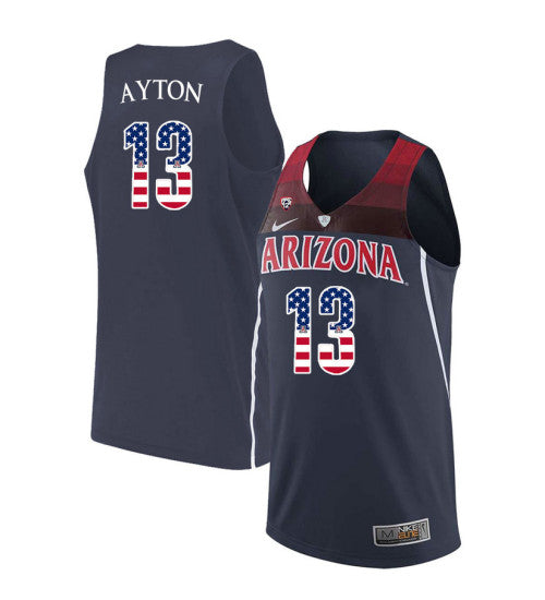 Arizona Wildcats 13 Deandre Ayton College Basketball Jersey Navy retro stitched fan jersey RTJ12415 image 1