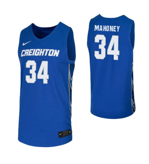 Creighton Bluejays 34 Denzel Mahoney Royal College Basketball Jersey retro stitched fan jersey RTJ11784 image 1