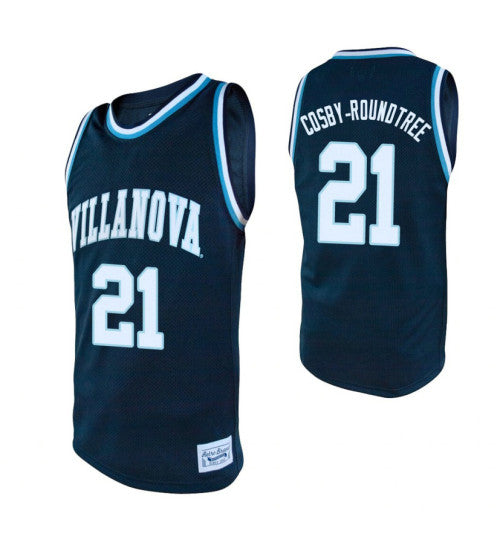 Villanova Wildcats 21 Dhamir Cosby Roundtree Alumni College Basketball Jersey Navy retro stitched fan jersey RTJ1404