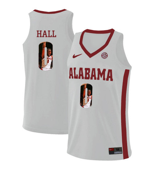 Alabama Crimson Tide 0 Donta Hall College Basketball Jersey White 1 retro stitched fan jersey RTJ12653 image 1