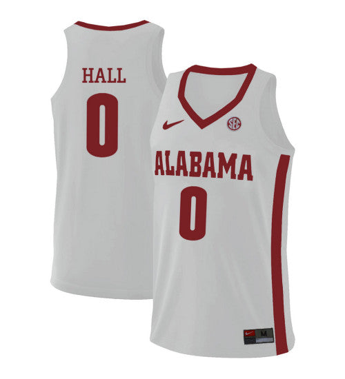 Alabama Crimson Tide 0 Donta Hall College Basketball Jersey White 5906 retro stitched fan jersey RTJ6743 image 1