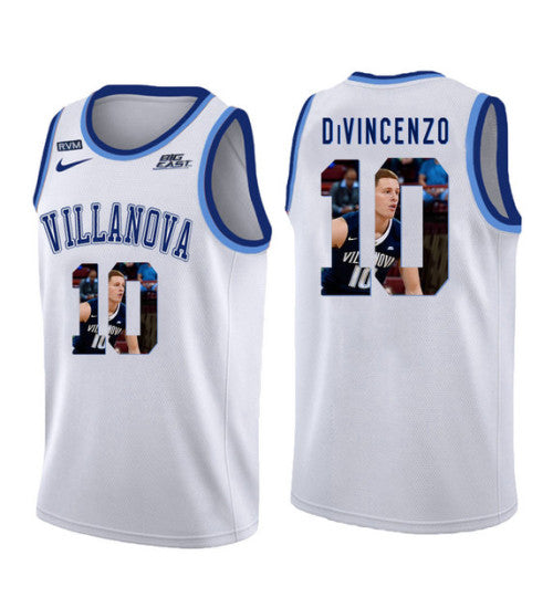 Villanova Wildcats 10 Donte Divincenzo College Basketball Jersey White 5398 retro stitched fan jersey RTJ7251 image 1