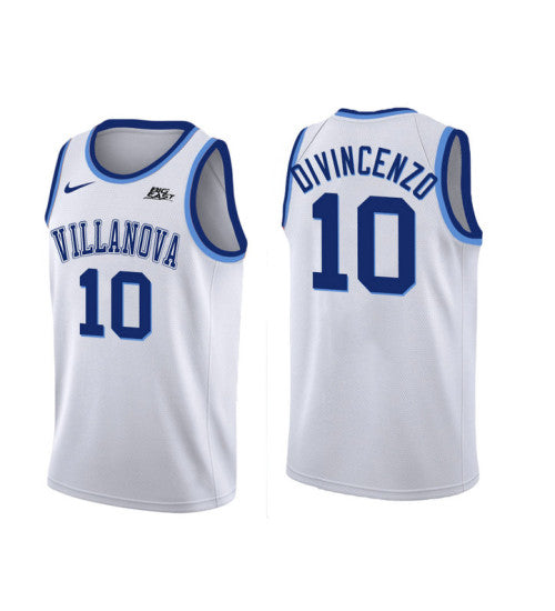 Villanova Wildcats 10 Donte Divincenzo College Basketball Jersey White 11156 retro stitched fan jersey RTJ1493 image 1