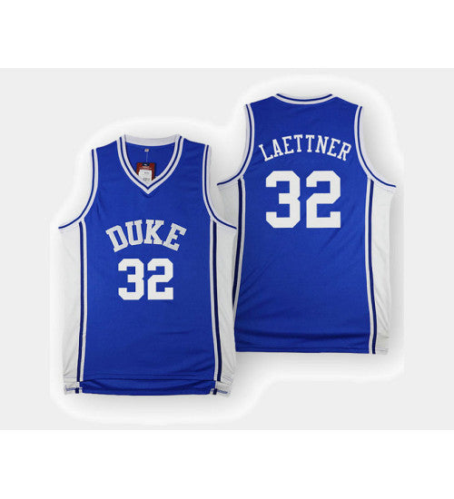Duke Blue Devils 32 Christian Laettner Blue Home College Basketball Jersey retro stitched fan jersey RTJ5624 image 1