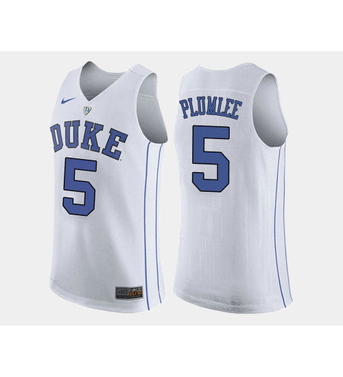 Duke Blue Devils 5 Mason Plumlee White Road College Basketball Jersey retro stitched fan jersey RTJ11482 image 1