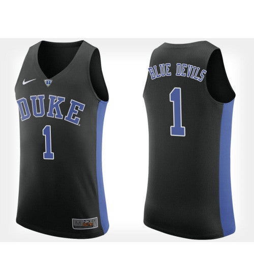Duke Blue Devils No 1 Black Alternate College Basketball Jersey retro stitched fan jersey RTJ11419 image 1