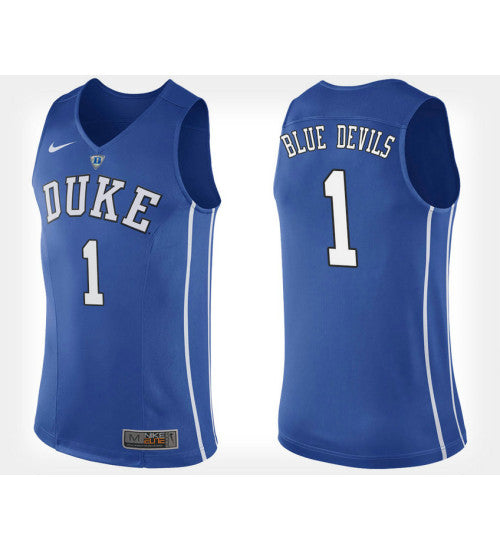 Duke Blue Devils 1 Blue College Basketball Jersey retro stitched fan jersey RTJ5746 image 1
