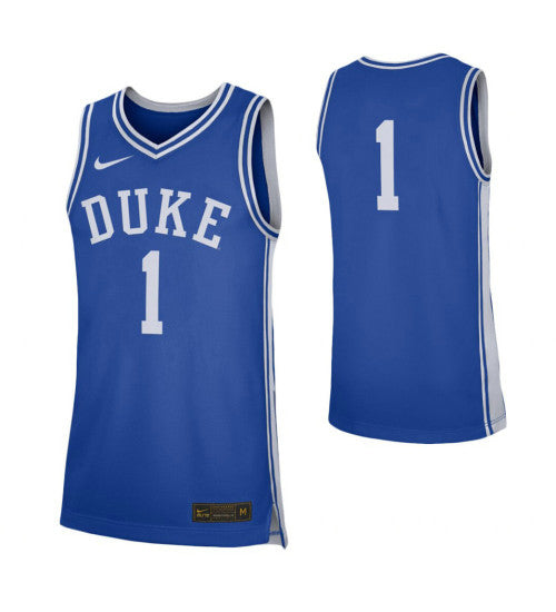 Duke Blue Devils 1 College Basketball Jersey Royal retro stitched fan jersey RTJ5747 image 1
