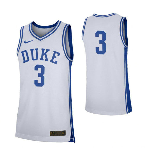 Duke Blue Devils 3 College Basketball Jersey White retro stitched fan jersey RTJ5645 image 1