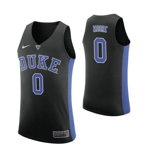 Duke Blue Devils Wendell Moore College Basketball Jersey Black retro stitched fan jersey RTJ11414 image 1