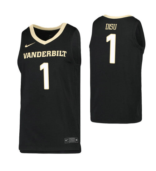 Vanderbilt Commodores 1 Dylan Disu Black College Basketball Jersey retro stitched fan jersey RTJ1551 image 1