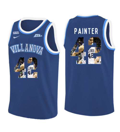 Villanova Wildcats 42 Dylan Painter College Basketball Jersey Blue 5470 retro stitched fan jersey RTJ7179 image 1