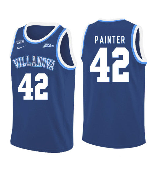 Villanova Wildcats 42 Dylan Painter College Basketball Jersey Blue 5472 retro stitched fan jersey RTJ7177 image 1