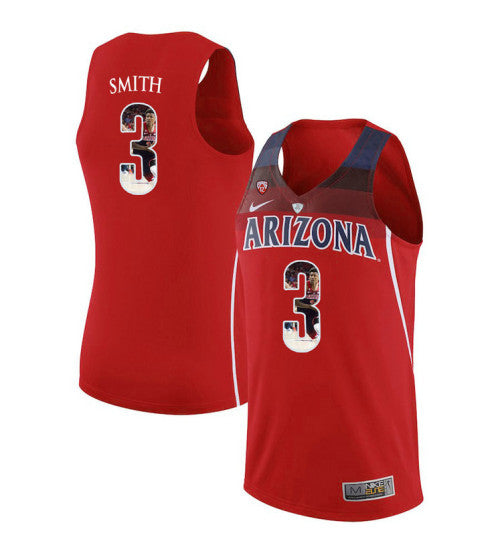 Arizona Wildcats 3 Dylan Smith College Basketball Jersey Red 279 retro stitched fan jersey RTJ12370 image 1