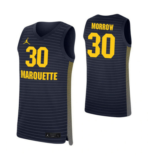 Marquette Golden Eagles 30 Ed Morrow Navy College Basketball Jersey retro stitched fan jersey RTJ4155 image 1