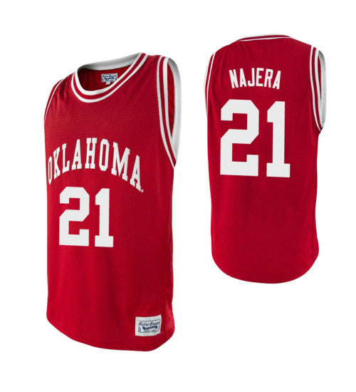 Oklahoma Sooners 21 Eduardo Najera Crimson College Basketball Jersey retro stitched fan jersey RTJ8550 image 1