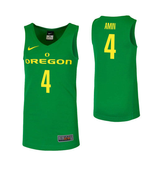 Oregon Ducks Ehab Amin College Basketball Jersey Green retro stitched fan jersey RTJ2574 image 1