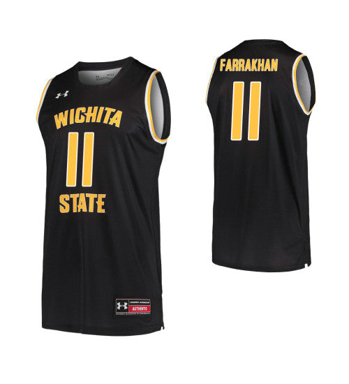 Wichita State Shockers Eli Farrakhan College Basketball Jersey Black retro stitched fan jersey RTJ1076 image 1
