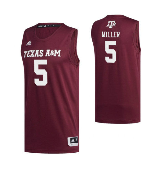 Texas A&amp;M Aggies 5 Emanuel Miller College Basketball Jersey Maroon RTJ College 10626