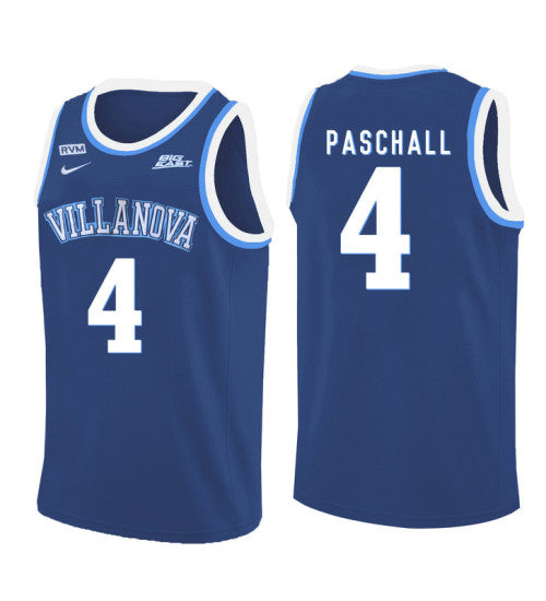 Villanova Wildcats 4 Eric Paschall College Basketball Jersey Blue 11224 retro stitched fan jersey RTJ1425 image 1