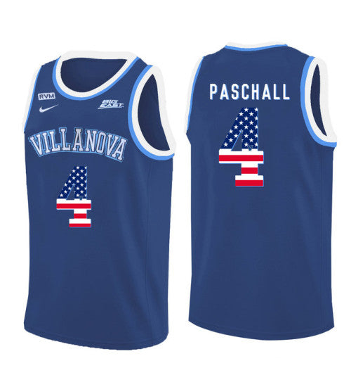 Villanova Wildcats 4 Eric Paschall College Basketball Jersey Blue 11223 retro stitched fan jersey RTJ1426 image 1