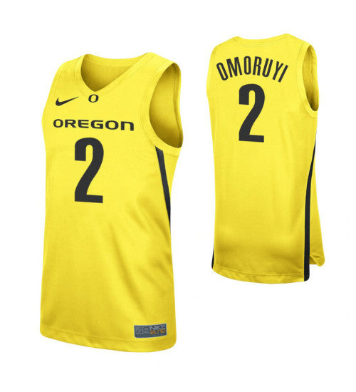 Oregon Ducks 2 Eugene Omoruyi Yellow College Basketball Jersey retro stitched fan jersey RTJ2625 image 1