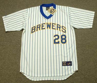 PF MB Milwaukee 1980s Cooperstown Throwback Home Stitched Jersey, Vintage Baseball Jersey, Retro Sewn Jersey