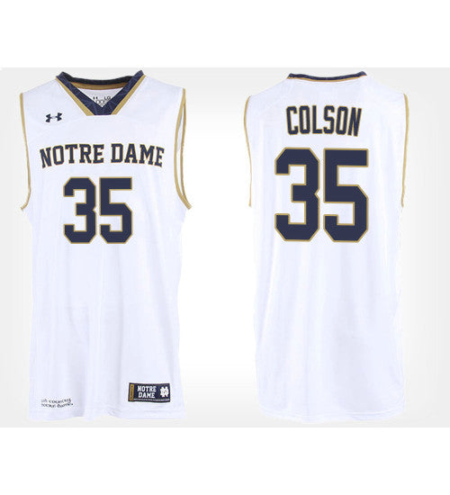 Notre Dame Fighting Irish 35 Bonzie Colson White Road College Basketball Jersey retro stitched fan jersey RTJ8721