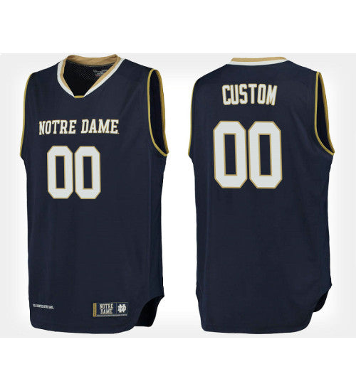 Notre Dame Fighting Irish 00 Custom Navy Home Jersey College Basketball retro stitched fan jersey RTJ8784 image 1