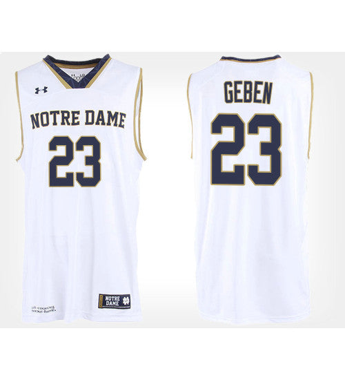Notre Dame Fighting Irish 23 Martinas Geben White Road College Basketball Jersey retro stitched fan jersey RTJ2951