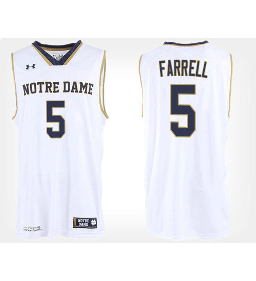 Notre Dame Fighting Irish 5 Matt Farrell White Road College Basketball Jersey retro stitched fan jersey RTJ2921 image 1