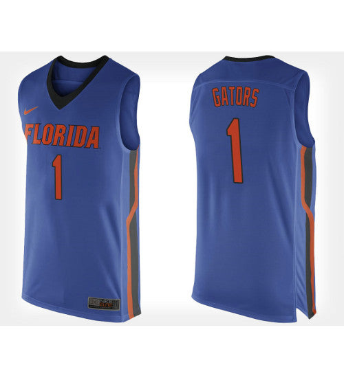 Florida Gators No 1 Blue Home College Basketball Jersey retro stitched fan jersey RTJ11320 image 1