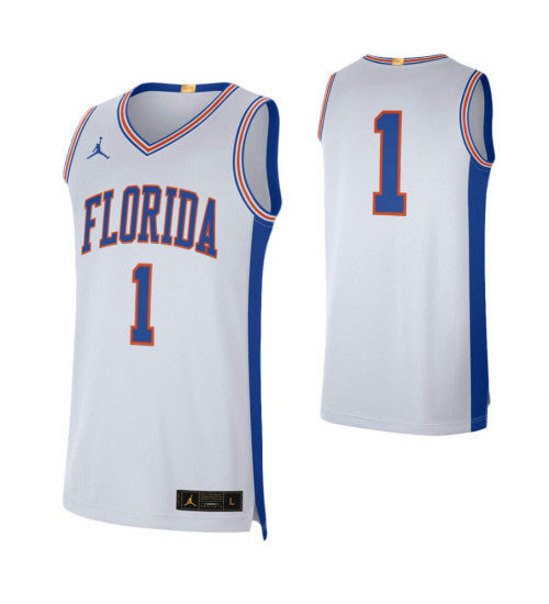 Florida Gators Retro Limited College Basketball Jersey White retro stitched fan jersey RTJ11397 image 1