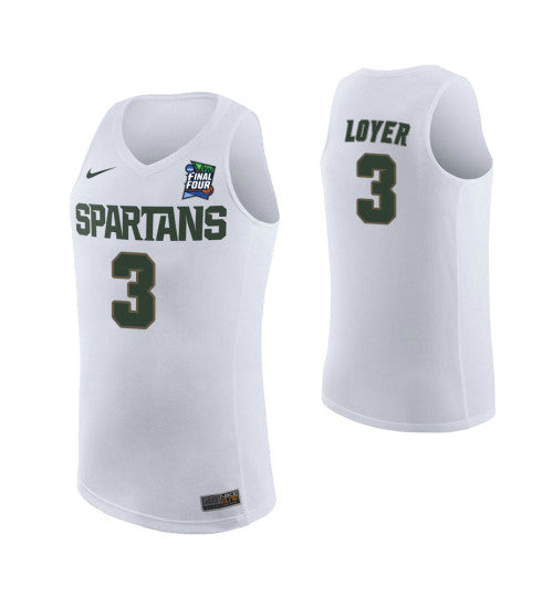 Foster Loyer Michigan State Spartans White Final Four College Basketball Jersey retro stitched fan jersey RTJ11252