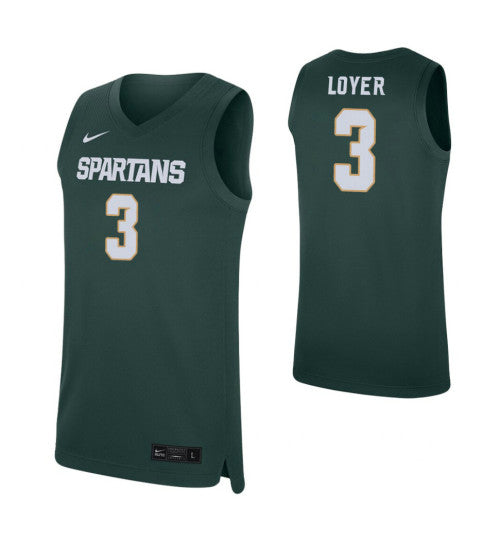 Michigan State Spartans 3 Foster Loyer Green College Basketball Jersey 2953 retro stitched fan jersey RTJ9696 image 1