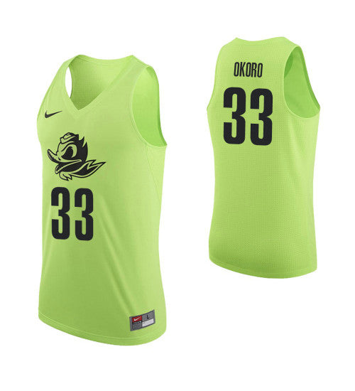 Oregon Ducks 33 Francis Okoro College Basketball Jersey Apple Green retro stitched fan jersey RTJ8385 image 1