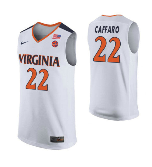 Virginia Cavaliers Francisco Caffaro College Basketball Jersey White retro stitched fan jersey RTJ7096 image 1