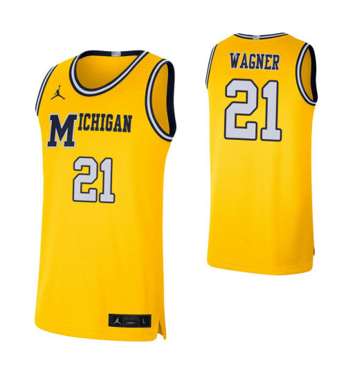 Michigan Wolverines 21 Franz Wagner Retro Limited College Basketball Jersey Maize retro stitched fan jersey RTJ9351