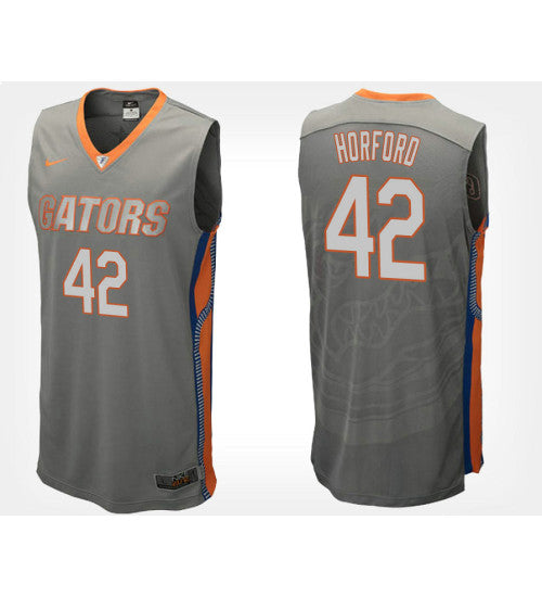 Florida Gators 42 Al Horford Gray Road College Basketball Jersey retro stitched fan jersey RTJ11345 image 1