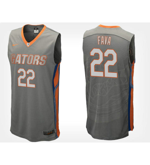 Florida Gators 22 Andrew Fava Gray Road College Basketball Jersey retro stitched fan jersey RTJ11367 image 1