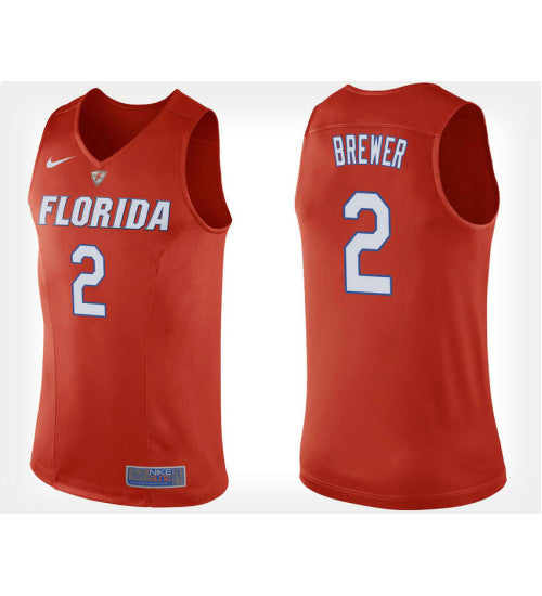 Florida Gators 2 Corey Brewer Orange Alternate College Basketball Jersey retro stitched fan jersey RTJ11378 image 1